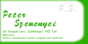 peter szemenyei business card